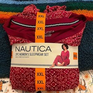 Nautica Women's 2 Piece Cozy Fleece Pajama Sleepwear Set